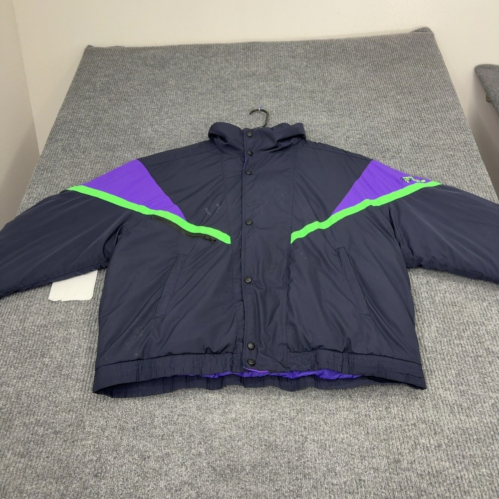 Vintage Fila Jacket Mens XL Navy Purple Green Colorblock Magic Line Ski Gorpcore